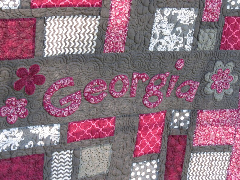 Personalized Name Quilt Custom Baby Quilt with Appliqued Name Etsy