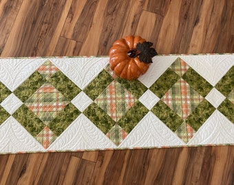 Extra Long, Fall Quilted Table Runner, Autumn Table Topper, BIG Runner