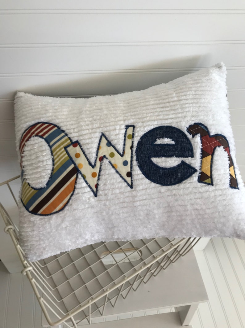 Customized Personalized Name Pillow with Appliqued Word and Etsy