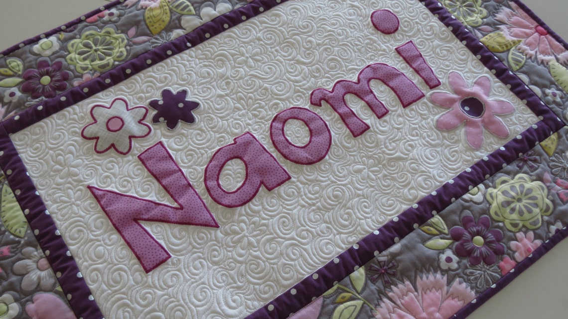Personalized Quilted Custom Name Wall Hanging Heavily Quilted Etsy