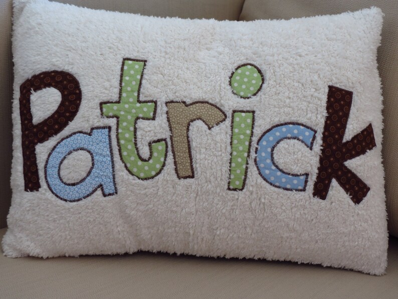 Customized Personalized Name Pillow with Appliqued Word and Etsy