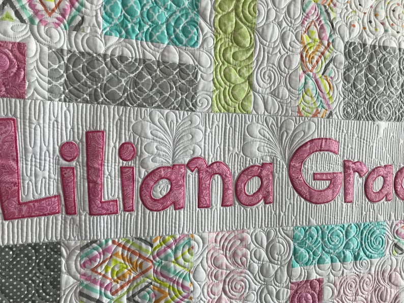 Personalized Name Quilt Custom Baby Quilt Appliqued Name Quilt Etsy