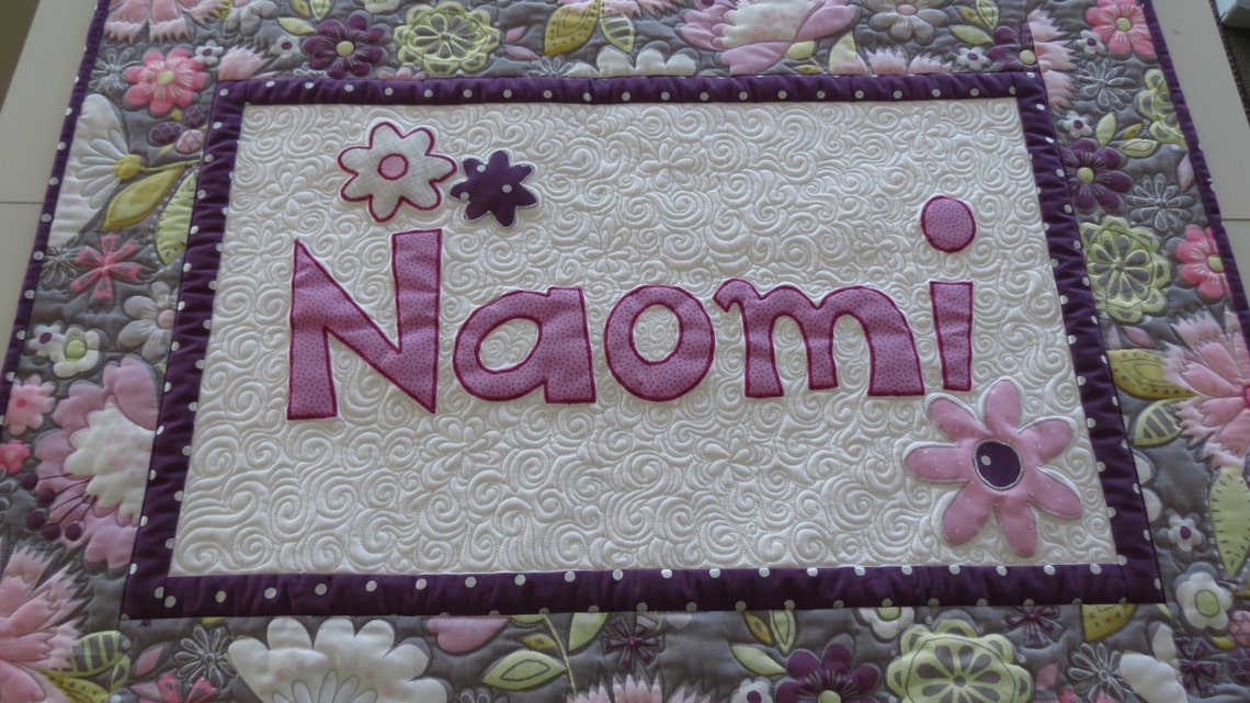Personalized Quilted Custom Name Wall Hanging Heavily Quilted Etsy