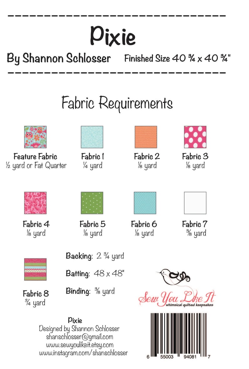 PDF Version Easy Quilt Pattern Pixie by Sew You Like It Digital Download Baby Quilt Pattern Beginner Friendly image 2