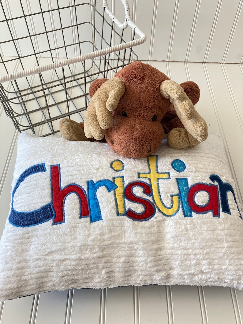 Customized Personalized Name Pillow With Appliqued Letters Etsy