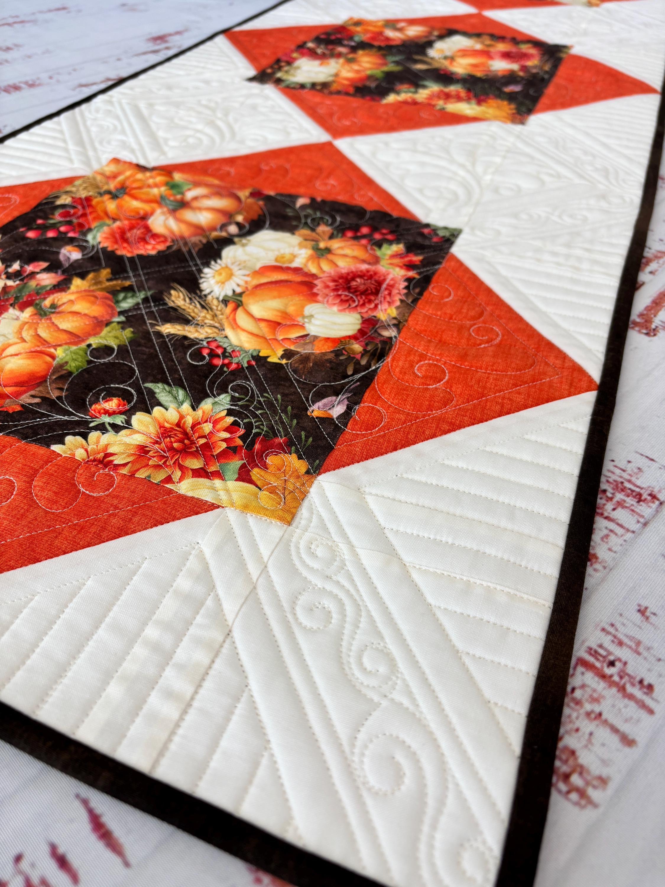 Fall Quilted Table Runner: Pumpkin Autumn Table Decor - Etsy