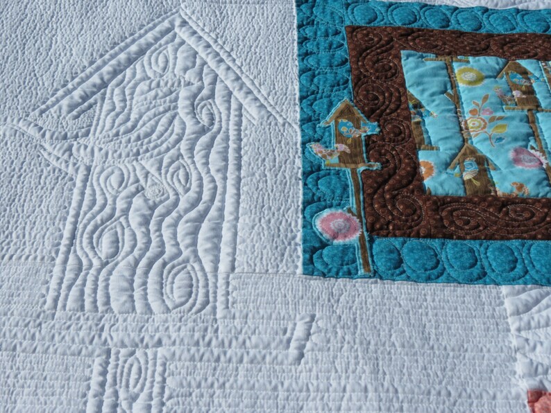 Birdhouse Quilt Art Quilt Wall Hanging Heavily Quilted with Etsy