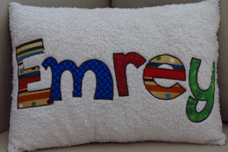 Customized Personalized Name Pillow with Appliqued Word and Etsy