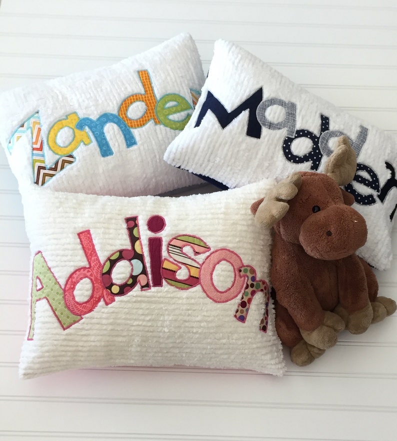 Customized Personalized Name Pillow With Appliqued Letters Etsy