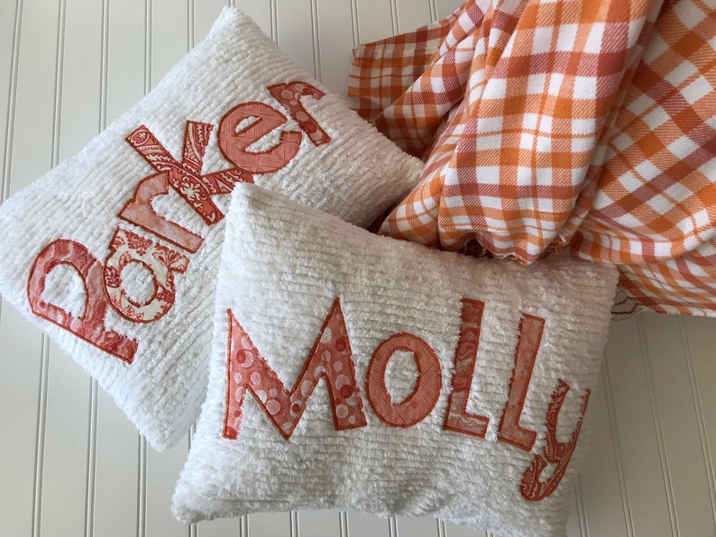 Customized Personalized Name Pillow with Appliqued Word and Etsy