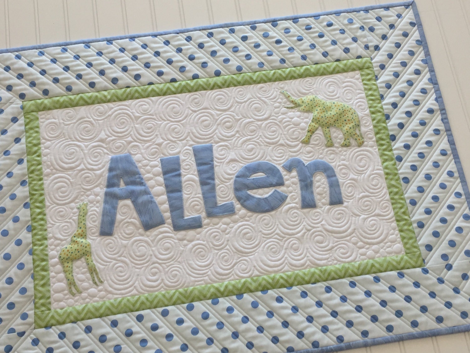 Personalized Name Wall Hanging Custom Heavily Quilted Etsy
