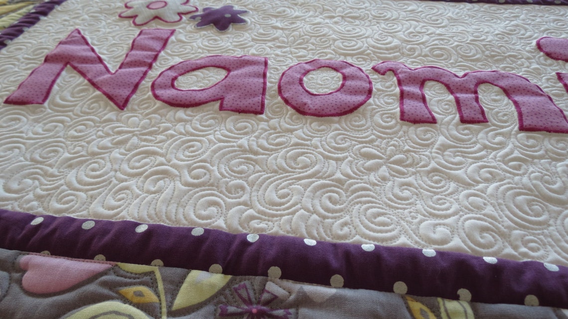 Personalized Quilted Custom Name Wall Hanging Heavily Quilted Etsy