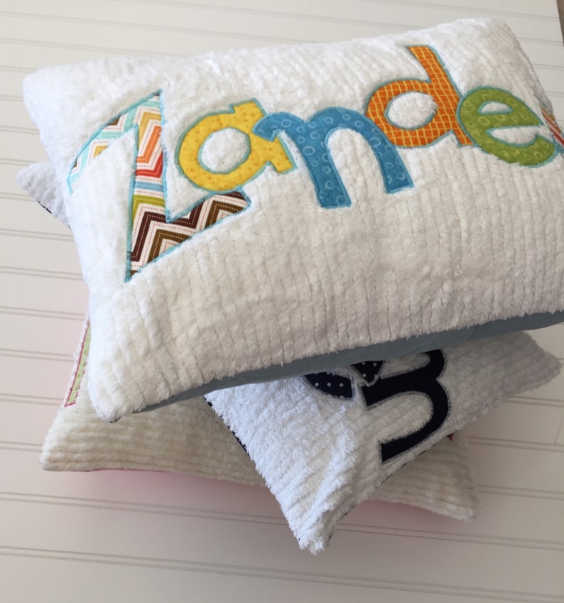 Customized Personalized Name Pillow With Appliqued Letters Etsy