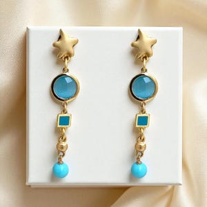december birthstone, turquoise, turquoise earrings, earrings with turquoise, mother days gift, sterling silver turquoise dangle earrings