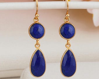 Lapis Lazuli Earrings,Lapis Lazuli,December birthstone jewelry,Natural Lapis Lazuli,Lapis Lazuli earrings,Lapis Lazuli meditation stone,