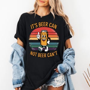 Retro Beer Can PNG: Funny Motivational Quote, Vintage Sunset Design (Digital Download