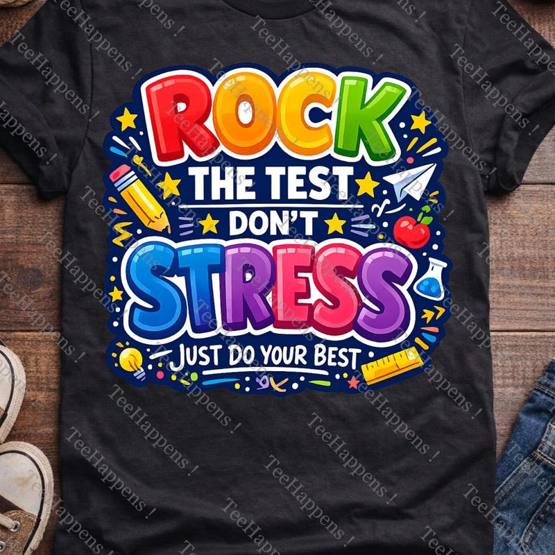 Rock the Test Clipart - Etsy