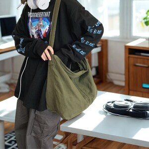 Personnalisé Sac à bandoulière en toile lavée de grande capacité,Sac à provisions,Sac à bandoulière décontracté,Sac à bandoulière,Sac messager vintage,Sac simple,Rentrée des classes