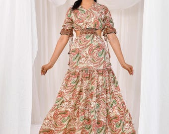 stefanel silk dress Stefanel Silk Dress Multicolored Abstract Print Satin Belted Half Sleeves  36 US6
