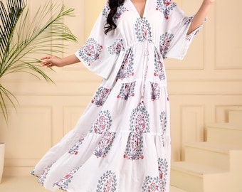 White Floral Halter Maxi Dress: Hand Block Print Boho Cotton - Etsy White Floral Halter Maxi Dress: Hand Block Print Boho Cotton - Etsy