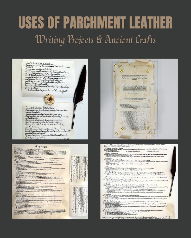 Parchment Leather full Hide Goatskin Vellum natural Parchment Vellum premium Goat Hide Parchment paper for Furniture Lampshade calligraphy image 8