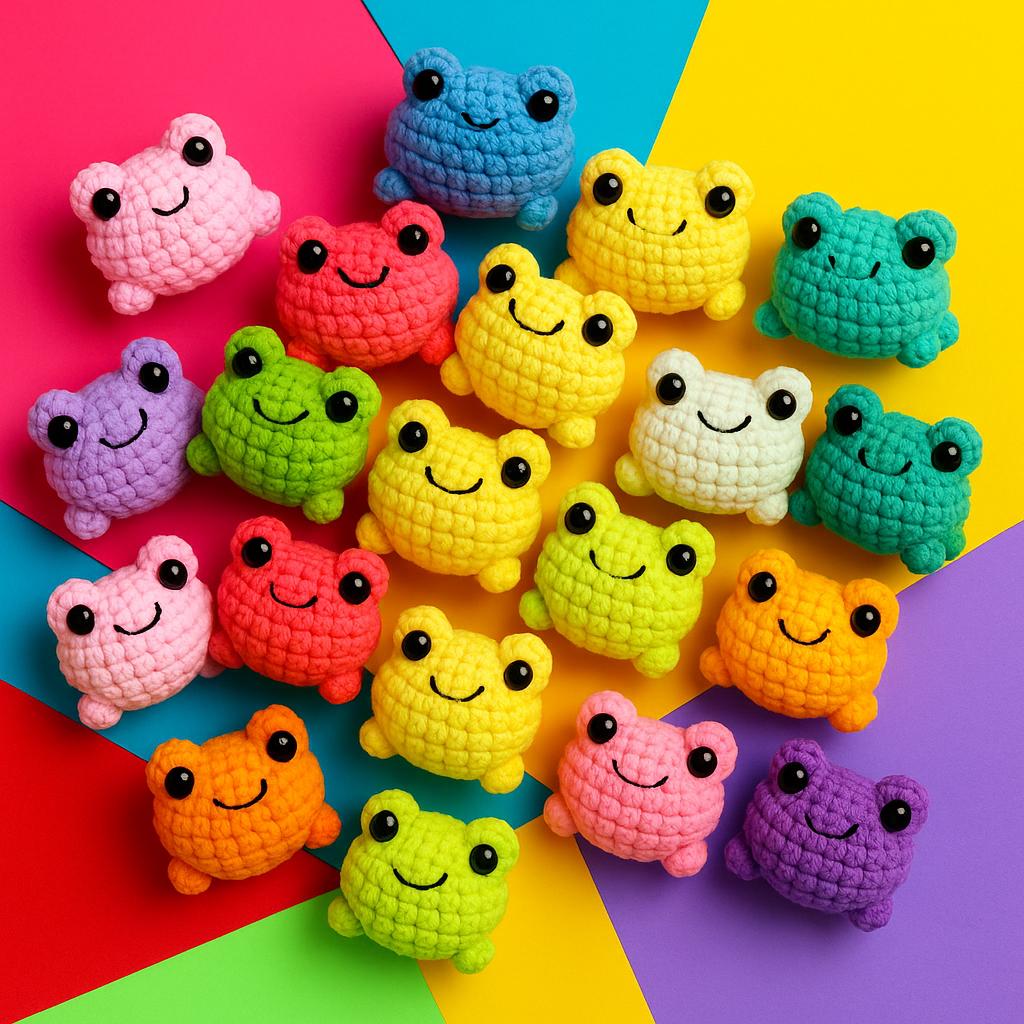 No Sew Frog Crochet Pattern PDF, Cute Chubby Amigurumi Plushie Tutorial, Easy Beginner-Friendly DIY Project Chenille Yarn, Instant Download
