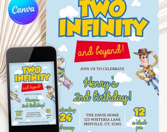 Toy Story 2nd Birthday Invitation: Two Infinity and Beyond (Canva Template)