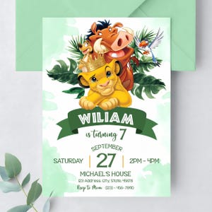 Lion King Birthday Invitation: Jungle Zoo Party Invite (Canva Template)