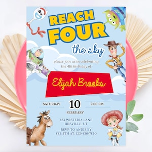 Toy Story 4th Birthday Invitation: Editable Digital Download