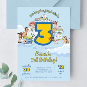 You&#39;ve Got a Friend Who&#39;s THREE Toy Story Invitation, Toy Story THIRD Birthday Editable Invitation, Toy Story 3rd Birthday Invitation