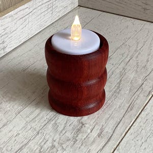 Wood turned Candle holder/Hand turned wooden gift
