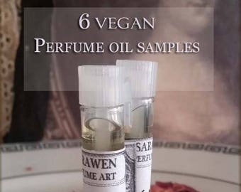 SIX Vegan Perfume Oil Samples 1ml I Choose your Scents