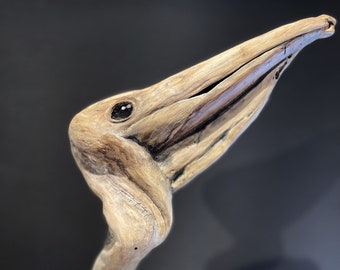 Driftwood, Found Wood, Pelican Sculpture, The Ancient Mariner, California Brown Pelican, Full of Character, Beach House Decor, Coastal Art