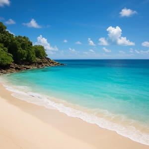 Tropical Beach Background – Serene Ocean View Digital Download