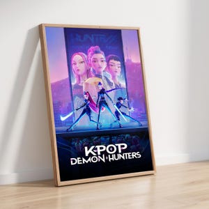 Póster de Demon Hunters de KPop, decoración del hogar, decoración de habitaciones, arte de pared, regalo para ella, póster de decoración artística del hogar.