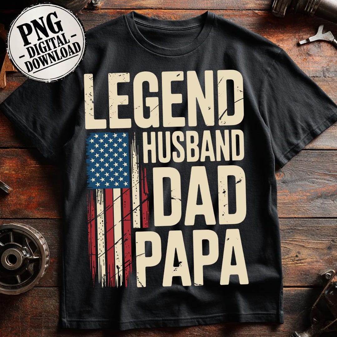 Patriotic Dad PNG: American Flag Father's Day Design (digital Download ...