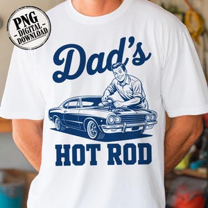 Papas Hot Rod PNG, Vintage Vater Auto-Shirt-Design, klassische Automechaniker-T-Shirt-Grafik, Retro Garage digitaler Download