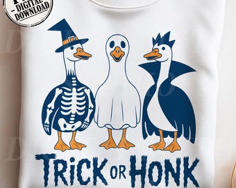 Funny Halloween Goose PNG: Trick or Honk Shirt Design (Digital Download, Commercial Use)