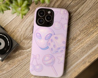 Pastel Alien Phone Case, Y2K Kawaii Aesthetic, Cute Phone Cover