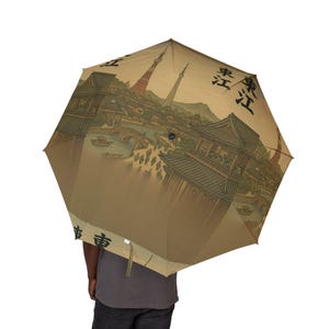 Künstlerischer halbautomatischer Regenschirm - Stilvolle Regenkleidung für unterwegs, perfekt für Geschenke, Reisen, Abenteuer im Freien, Wetterschutz