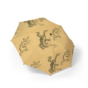Unique Art Umbrella, Foldable Rain Gear, Cute Frog Design, Gift for Nature Lovers, Outdoor Accessories, Festival Must-Have