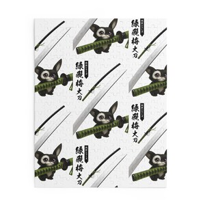 Cute Samurai Cat Puzzle | 120, 252, 500-Piece | Fun Family Game, Gift for Cat Lovers, Anime Fan Decor, Unique Collector&#39;s Item