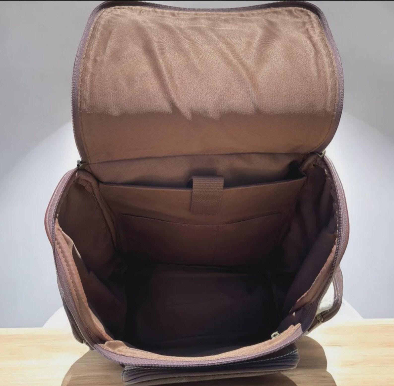 This Heifer!!??Turquoise Tooled Hair-on Hide Leather Backpack Hand Tooled Leather Backpack, Hair-on Cowhide Diaper Bag  main image 4
