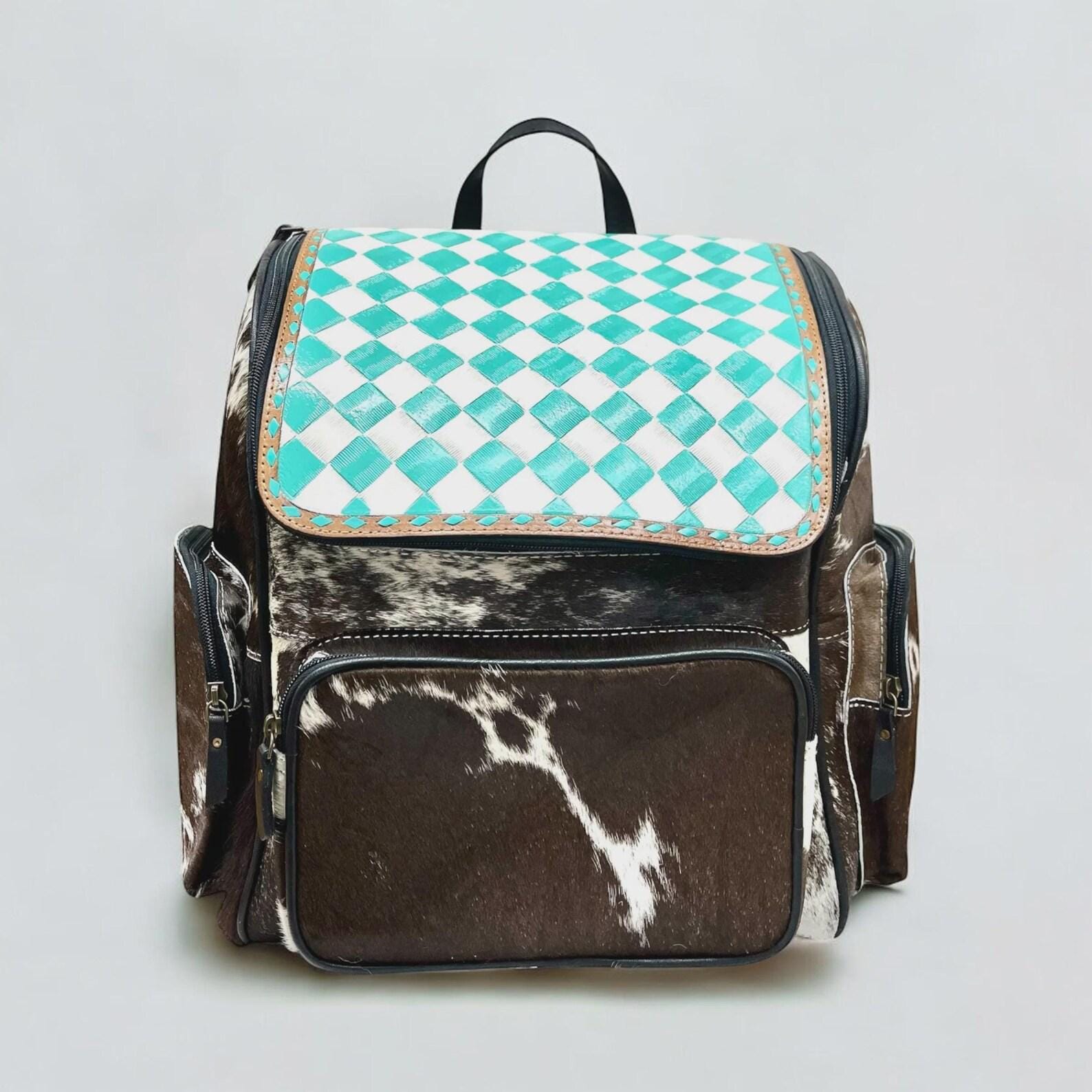 This Heifer!!??Turquoise Tooled Hair-on Hide Leather Backpack 2026520F-8989-4029-823D-  main image 4