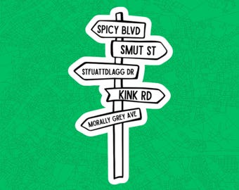 Spicy Book Street Sign Sticker | Romance Reader Gift