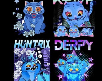 Huntrix K pop Demon Hunters Tiger Clipart, Derpy Tiger PNG, Kpop Huntrix Png, Derpy the Tiger And Bird Demon Hunter Png, Digital Download