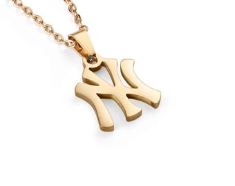 New York necklace gold - NY - New York Yankees