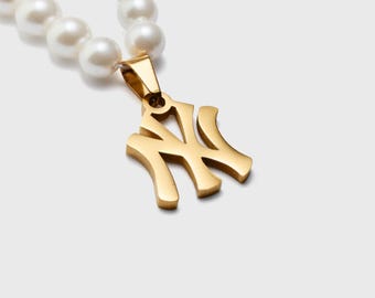 m*u様 NY ヤンキース パール ハート ネックレス ニューヨークハートパールネックレス - Etsy 日本