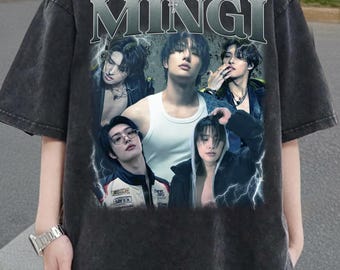 Vintage 90s Mingi Ateez T-Shirt, Bootleg Style Kpop Tee