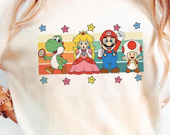 Koszulka Super Mario i Przyjaciele, pasująca do rodzinnej koszulki wakacyjnej